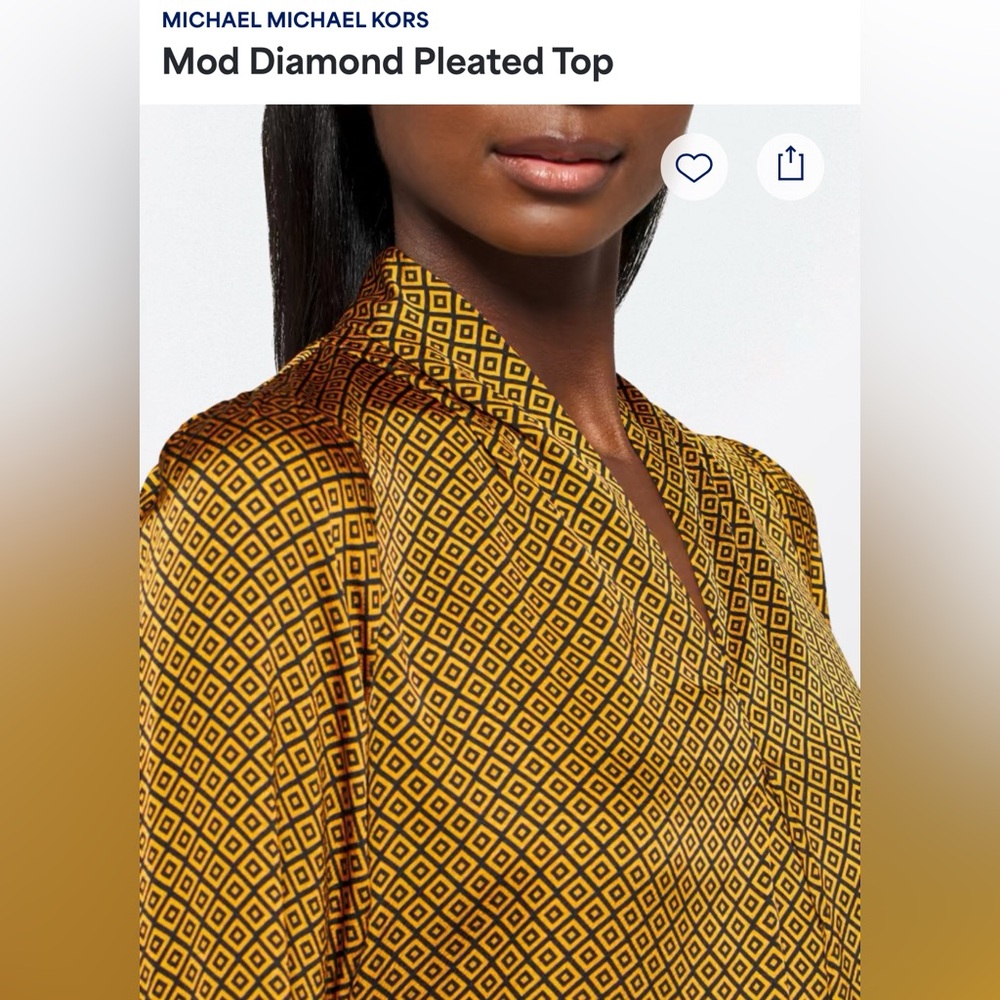 Michael Kors Mod Diamond Pleated Top - Picture 5 of 6